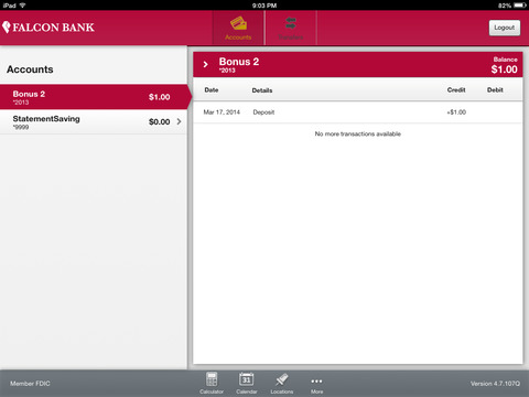 【免費財經App】Falcon Bank Mobile Money for iPad-APP點子