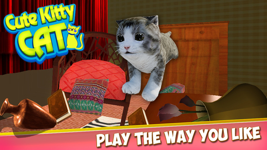 【免費遊戲App】Cute Kitty Cat 3D - Real Pet Simulation Game to Play & Have Fun at Home-APP點子