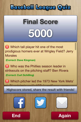 Baseball League Quiz screenshot 4