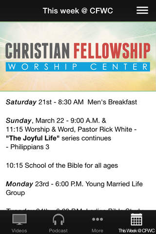 Christian Fellowship Worship Center App screenshot 4