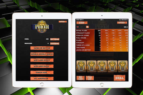 Pharaohs video poker and casino jackpot games Pro screenshot 3
