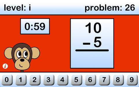 Monkey Drills: Subtraction screenshot 2