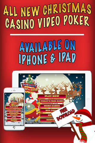 Fun Christmas Video Poker PRO - Play Jacks or Better & Las Vegas Casino Style Game for Free ! screenshot 2