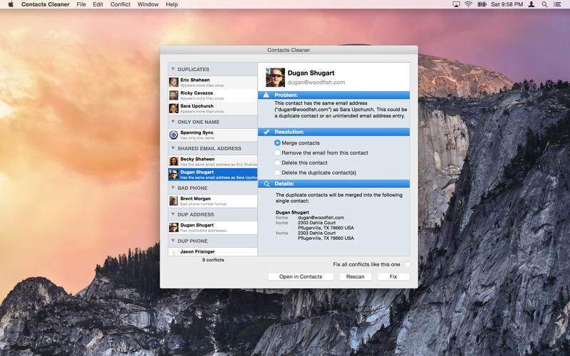 addressbook cleaner mac