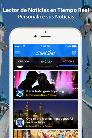 SunChat lite - Qibla Compass, Islamic Prayer Times & News screenshot 3