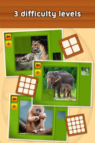 Jungle and Rainforest Animals: puzzle game for little girls, boys and preschool kids - Free screenshot 2