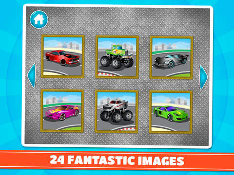 【免費遊戲App】Sports Cars & Monster Trucks Puzzles - Logic Game for Toddlers, Preschool Kids and Little Boys-APP點子