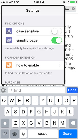 【免費生產應用App】FioFinder - The Missing Text Finder for Safari and Text Editor-APP點子