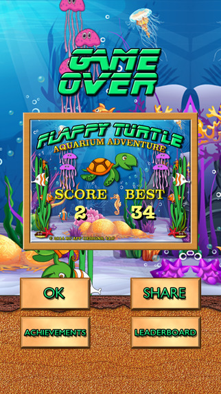 【免費遊戲App】Flappy Turtle Aquarium Adventure-APP點子