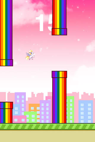 Flappy Pony in Sweet Rainbow Adventure for Kids screenshot 2