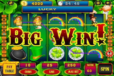 Spin Lucky Leprechaun with Gold Coin Slots Casino Bonanza Free screenshot 2