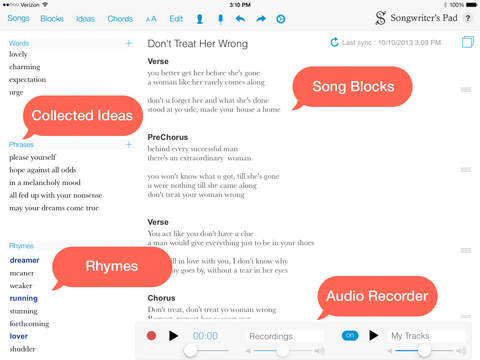 Songwriter's Pad™ - The Songwriting App