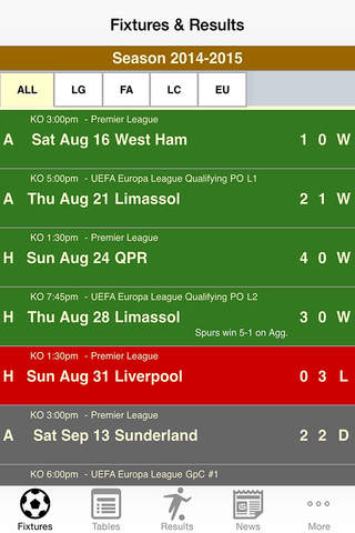 SoccerDiary - Spurs Edition screenshot 2