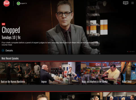 Screenshots of Watch Food Network for iPad