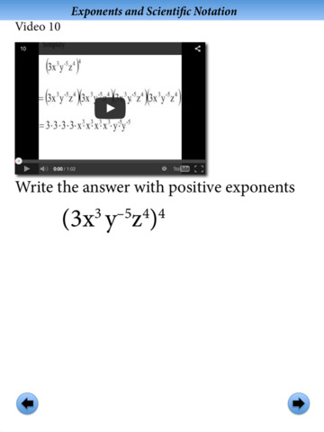 Exponents and Scientific Notation screenshot 2
