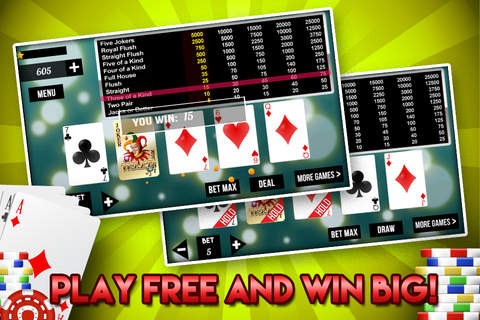 Pharaohs Video Poker Casino with Big Prize Wheel Bonanza! screenshot 2