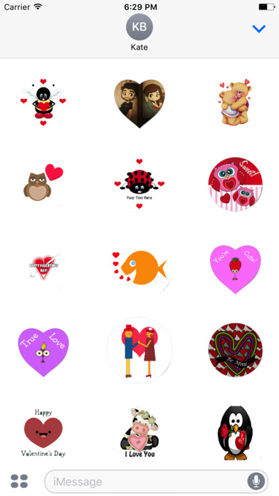 Cartoon Valentines Day Stickers For iMessage screenshot 2
