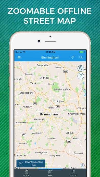 Birmingham Travel Guide with Offline Street Map screenshot 3