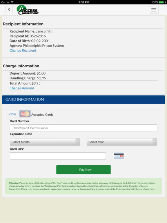 App shopper access corrections finance 