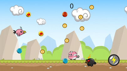 Funny Pink Bird Coins Chase screenshot 2