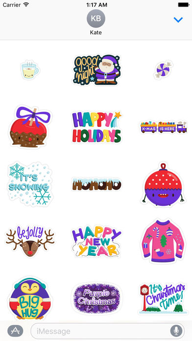 Purple Christmas Stickers screenshot 2