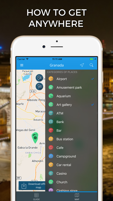 Granada Travel Guide with Offline Street Map screenshot 3