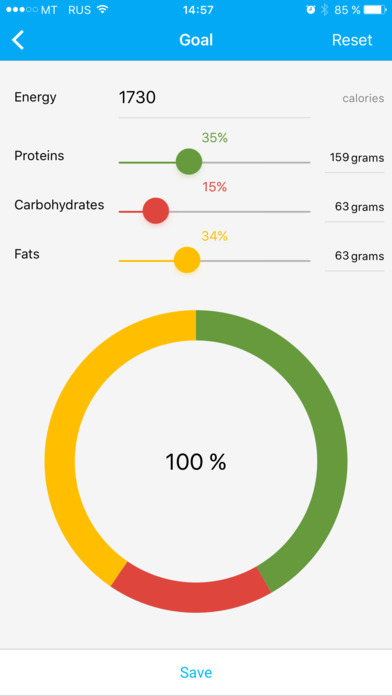 Fitji - счётчик калорий screenshot 2
