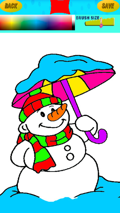Coloring Cute Snowman Game For Kids Edition screenshot 2