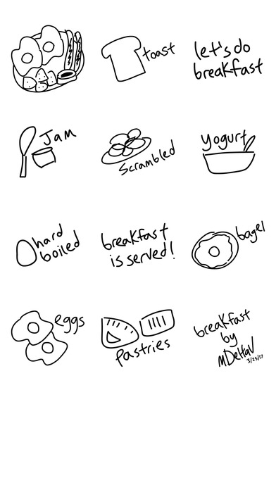 Breakfast sticker food drink stickers for iMessage screenshot 4