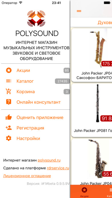 Polysound.ru - магазин музыкальных инструментов screenshot 2