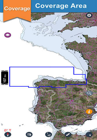 Spain Atlantic offline nautical charts for boating Navigation