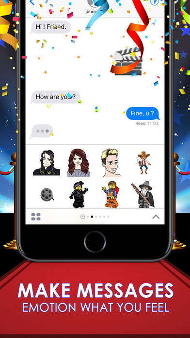 Emoji Keyboard Hollywood Themes Stickers ChatStick screenshot 2