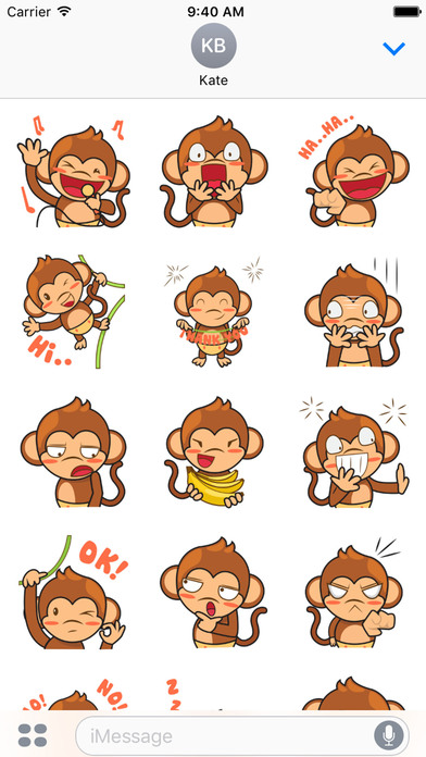 Chiki, the funny monkey for iMessage Sticker screenshot 2