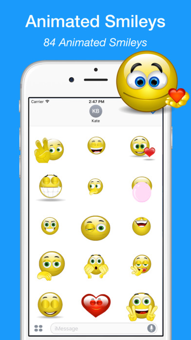 Animated Smiley Stickers for iMessage screenshot 2