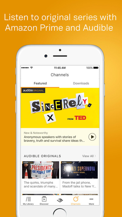 Screenshots of Audible for iPhone