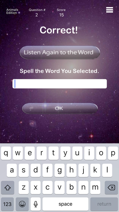 Animals - Comet Spelling Game screenshot 2