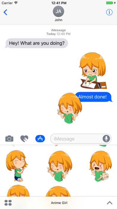 Anime Girl Stickers for iMessage screenshot 3