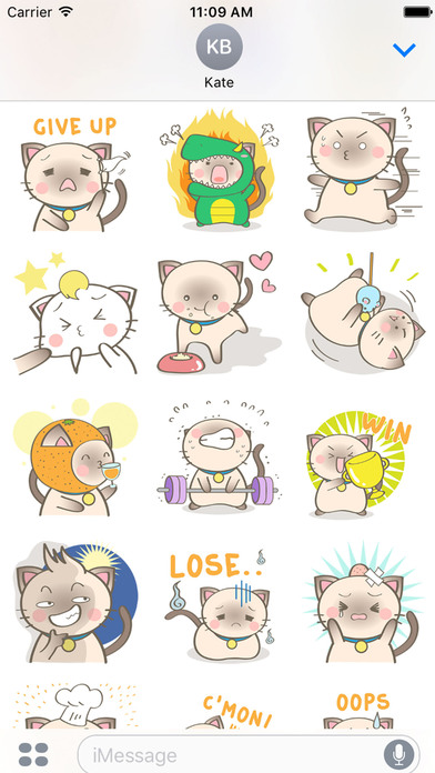 Simi the Siamese kitten 2 for iMessage Sticker screenshot 3