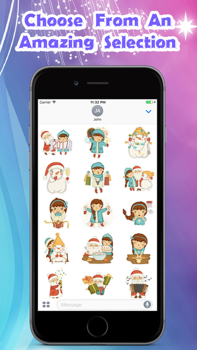 Cute Christmas Girl Stickers Pack for iMessage screenshot 2