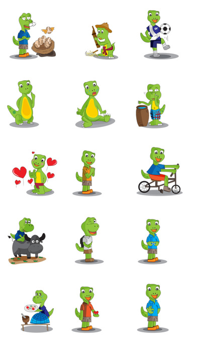 Friendly Green Dinosaur - Very beautiful stickers! screenshot 2