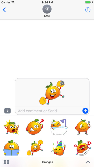 Emoji Oranges Stickers screenshot 2
