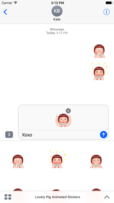 Lovely Pig Animated Stickers For iMessage screenshot 3