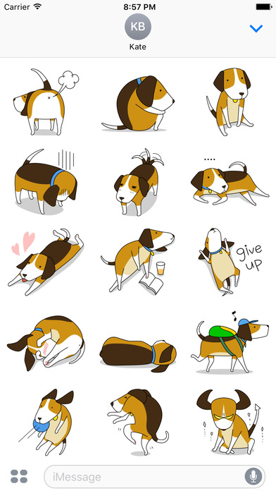 Beagle sticker.Dog Stickers for iMessage screenshot 2