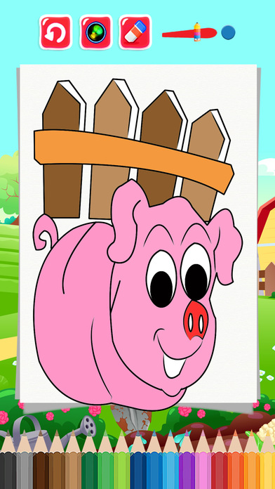 Family Farm Papa Pig Coloring Book screenshot 2