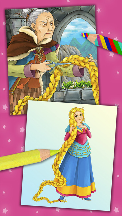 Rapunzel - Magic Princess Kids Coloring Pages Game screenshot 4