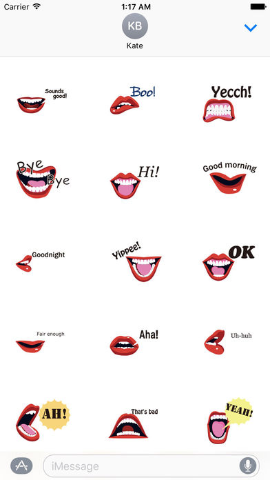 Very Cool! Chatterbox Lip With Girl Mouth Stickers screenshot 2