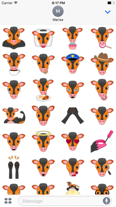 Orange Black Cow Mascot Stickers screenshot 4