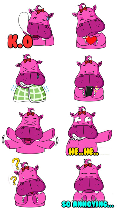 Glamour Hippo Stickers! screenshot 3