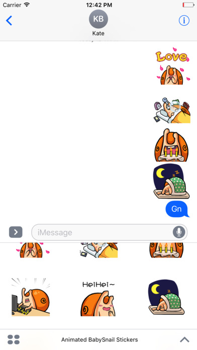 Animated Baby-Snail Stickers For iMessage screenshot 4
