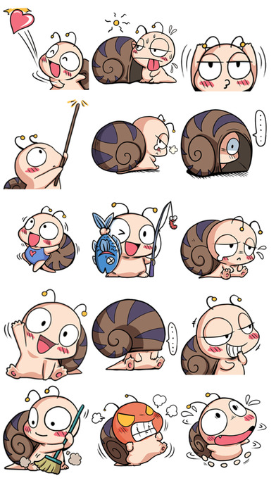 Cute Fun Snail - Funny Animal Stickers! screenshot 2